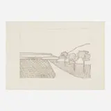 Alena Kučerová, Landscape, 1971, lithograph with embossing
