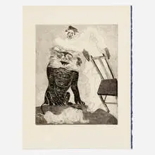 Leon by Francisco Toledo, 1970, etching, sold Nov 2023