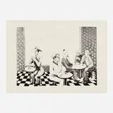 Benny Andrews, New York Café, 1966, lithograph