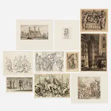 Reginald Marsh, Ten works, etching, lithograph on Chine appliqué