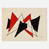 Alexander Calder, Triangles rouge, 1963, lithograph in colors on BFK