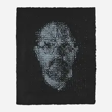 Chuck Close, Self-Portrait #1, 1999, relief print with embossing on Twinrocker Handmade