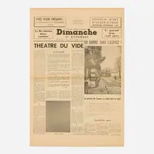Yves Klein, Le Dimanche 27 Novembre 1960, 1960, ink on newsprint