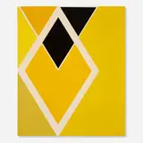 Larry Zox, Diamond Drill (Yellow, Black, & White), 1969, screenprint in colors