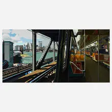 Richard Estes, D-Train, 1988, screenprint in colors on museum board