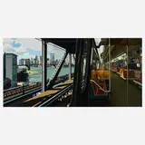 Richard Estes, D-Train, 1988, screenprint in colors on museum board