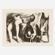 Lorser Feitelson, Post-Surreal Configuration: Biological Symphony, lithograph