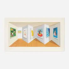 Patrick Hughes, Retrospective, 2000, three-dimensional archival pigment print with hand-coloring in acrylic vitrine
