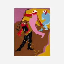 Jacob Lawrence, Untitled (from the Hiroshima series), 1983, screenprint in colors