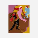 Jacob Lawrence, Untitled (from the Hiroshima series), 1983, screenprint in colors