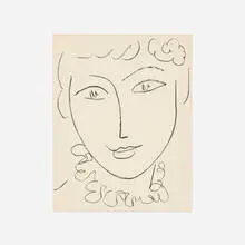 La pompadour by Henri Matisse, 1954, lithograph, sold Aug 2024