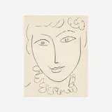 La pompadour by Henri Matisse, 1954, lithograph, sold Aug 2024