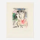 Marc Chagall, Double Portrait au Chevalet, 1976, lithograph in colors on Arches