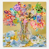 Mary Lou Zelazny, Blushing Shoots, 2016, acrylic, oil and collage on canvas
