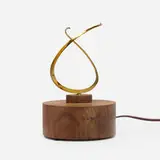 José de Rivera, Construction 7-1-71 (Kinetic Sculpture), 1971, brass, mahogany