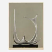 José de Rivera, Untitled (Study for Sculpture), pencil, charcoal and chalk on paper
