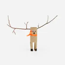 Robert Beck, The Standing Deer, 2000, cardboard, paper, ribbon, twigs, acrylic
