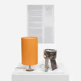 Josef Strau, The Tabernacle on Rosa Luxemberg-Platz (Moses), 2007, digital print, digital print mounted to gatorboard, lamp, lampshade, steel wire, copper sheet, laquer, silver leaf and plastic