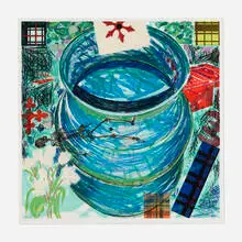 Water (from the Elements series) by Jennifer Bartlett, 1992, aquatint in colors, sold Jul 2024