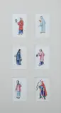 Anonymous, Figures, 19 ink and color on paper, Figures, 19 ink and color on paper