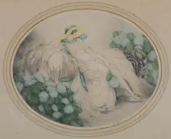 Hydrangea by Louis Icart, Print laid down on non acid free board, sold May 2012