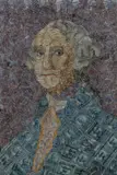 PORTRAIT OF GEORGE WASHINGTON, collage of stamps by American School, PORTRAIT OF GEORGE WASHINGTON, collage of stamps., sold May 2012