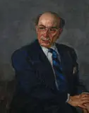 Wilhelm Victor Krausz, Portrait of Man in Blue Suit, Oil on canvas