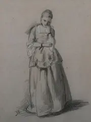 Contemplation by David Bles, Pencil and chalk, sold May 2012