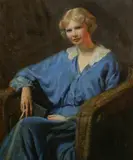Robbie Robinson, Portrait of Elizabeth Grier Atherton (Great-Granddaughter of William Camp Gildersleeve, PORTRAIT OF ELIZABETH GRIER ATHERTON (GREAT-GRANDDAUGHTER OF WILLIAM CAMP GILDERSLEEVE, oil on canvas