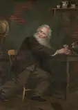 Charles Cole Markham, THE MISER, identified and titled on label verso, Oil on panel