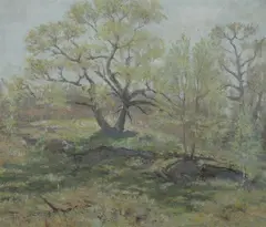 Jules Turcas, New England Spring, Oil on canvas