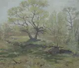 Jules Turcas, New England Spring, Oil on canvas