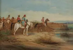 Oasis by M. Walker, Oil on panel, sold May 2012