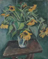 Ethel V. Ashton, Sunflowers, Oil on canvas