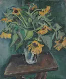 Ethel V. Ashton, Sunflowers, Oil on canvas