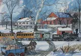 Charles X. Carlson, Railroad Crossing, Watercolor