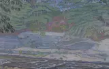 Chester Leich, Landscape with Rushing River, Oil on canvas