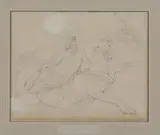 John Flaxman Jr., Prometheus on This Swift Winged Steed, Ink and pencil
