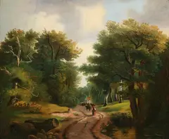 Belgian School, Moving the Herd, MOVING THE HERD, oil on canvas