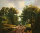 Belgian School, Moving the Herd, MOVING THE HERD, oil on canvas