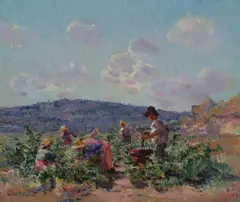 Frédéric Montenard, The Pickers, Oil on canvas