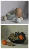 Jacques Blanchard, STILL LIFE WITH GRAPES AND ORANGES and STILL LIFE WITH EGGS AND COVERED JAR: TWO WORKS, each signed lower right, Oil on board