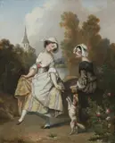 Charles-François-Prosper Guérin, Frolic in the Garden, Oil on canvas