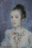 Eduardo Amézaga, Dama de Blanco, Oil on board