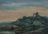 Eugene Higgins, Fisherman on Rocky Shore, Watercolor