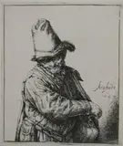 Adriaen van Ostade, The Organ-Grinder, THE ORGAN-GRINDER, etching with margins in good condition