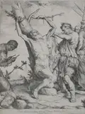 Jusepe de Ribera, Martyrdom of St, BARTHOLOMEW, etching, trimmed margins in good conditon
