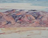 Dines Carlsen, Mountain Sketch, Oil on board