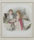 The New Arrival by George Goodwin Kilburne, THE NEW ARRIVAL, watercolor, offered May 2012
