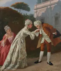 Antonio Paoletti, The Courtship, Oil on canvas